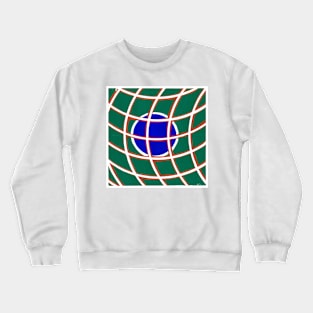 Inverted Orange Green Blue Geometric Abstract Acrylic Painting Crewneck Sweatshirt